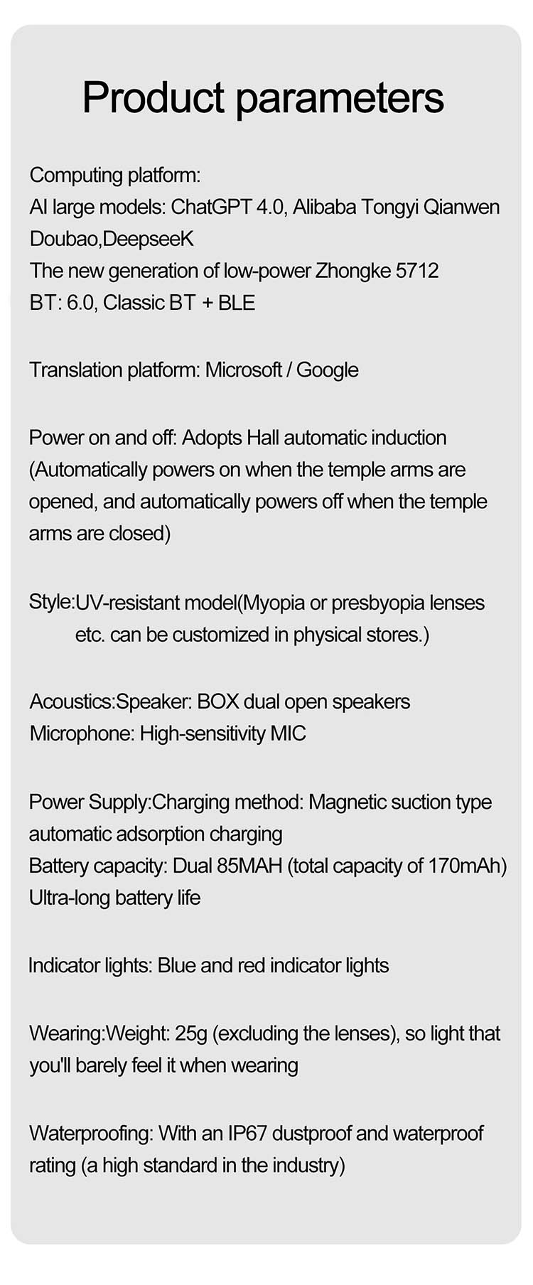 W100C translator smart glasses ,W100C smart glasses ,W100C smart sunglasses ,W100C AI smart glasses ,W100C Smart glasses AI ,AI smart glasses with translator , AI language translator sunglasses ,W100C sunglasses ,IXIU smart glasses ,Translator smart glasses ,Music smart glasses ,AI glasses ,intelligent glasses ,Smart eye-glasses ,real-time translations glasses ,Translated glasses ,Translation glasses